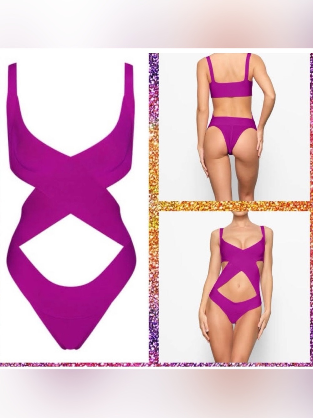 NEW SKIMS Knit Beachwear Bandage Monokini 1 Piece Bodysuit Sz 2X Lollipop~ w tag